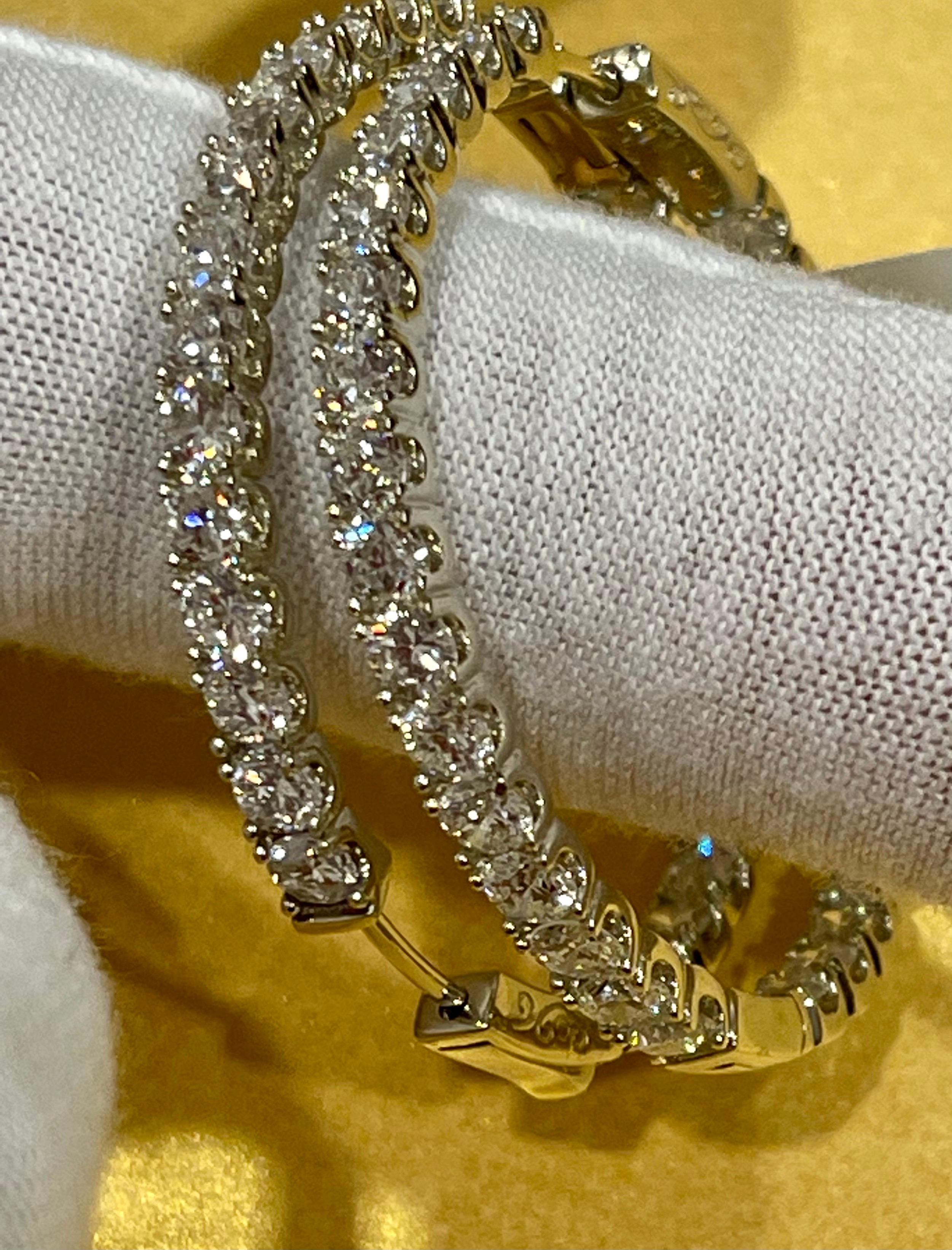 7,68 Karat Diamant Inside Out Hoop Gala Cocktail-Ohrringe aus 14 Karat Weißgold im Angebot 2