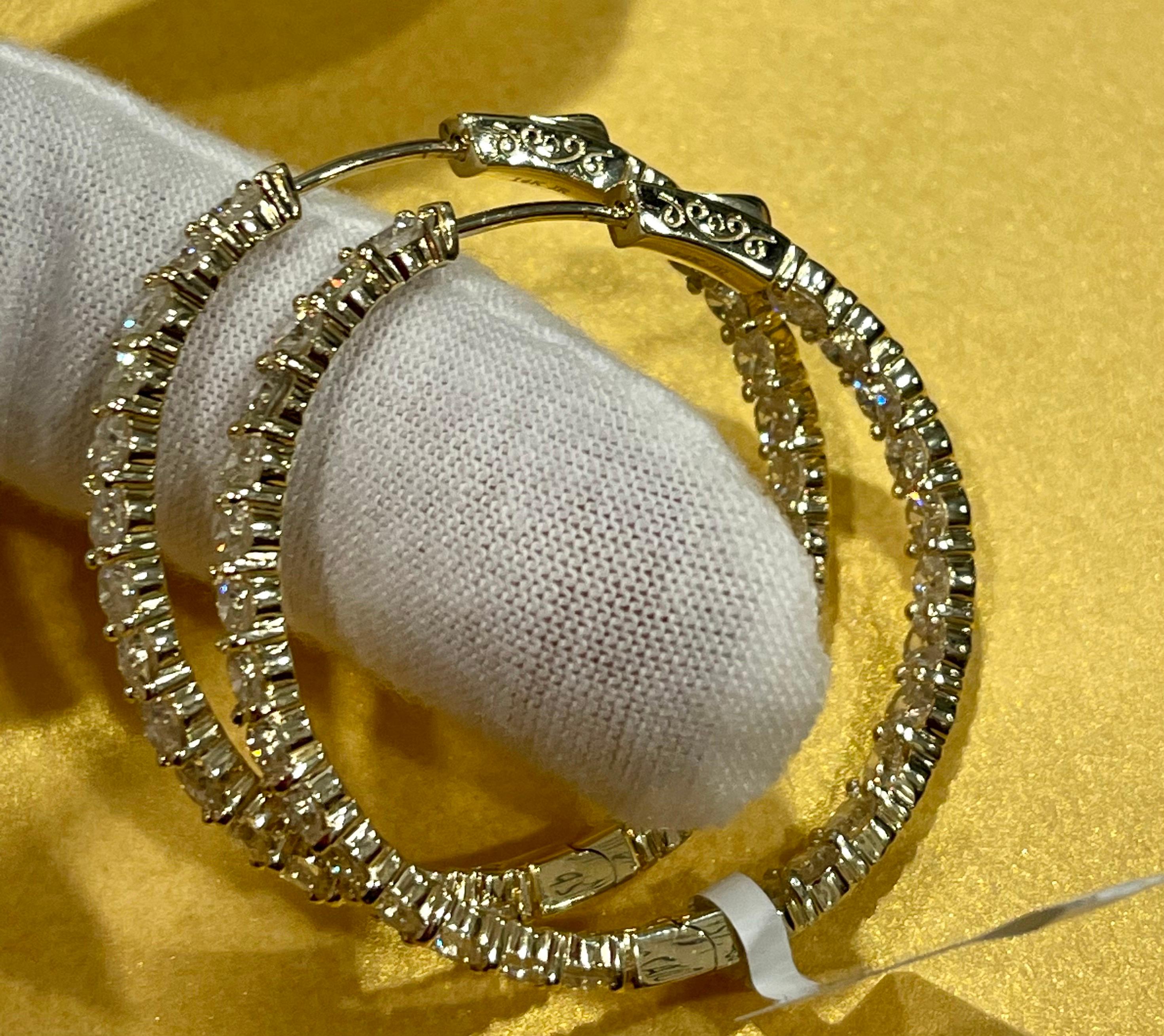 7,68 Karat Diamant Inside Out Hoop Gala Cocktail-Ohrringe aus 14 Karat Weißgold im Angebot 6