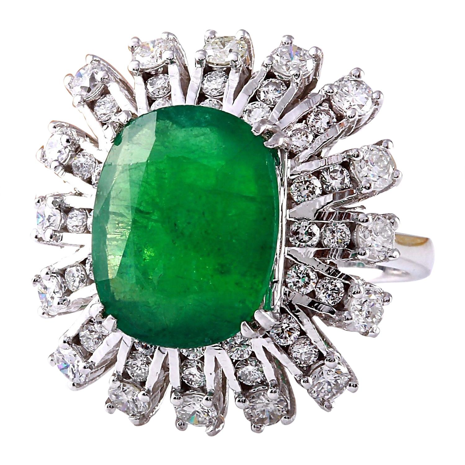 Introducing our breathtaking 14K Solid White Gold Diamond Ring, boasting a magnificent 7.68 Carat Emerald as its focal point. Crafted from premium 14K white gold, this ring exudes sophistication and luxury with a total metal weight of 6.7 grams.
The
