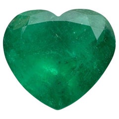 Smeraldo colombiano taglio cuore da 7.68 carati  Gemma sfusa verde foresta 12x13,5