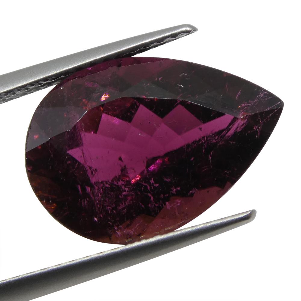 7.68 Ct Purple Tourmaline Pear IGI Certified In New Condition For Sale In Toronto, Ontario