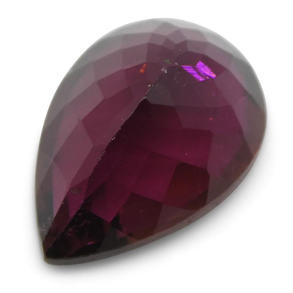 7.68 Ct Purple Tourmaline Pear IGI Certified For Sale 2