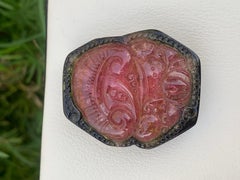 76.80 Carat Natural Bi Color Drilled Tourmaline Carving Gemstone From Africa