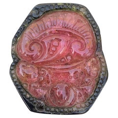 Antique 76.80 Carat Natural Bi Color Drilled Tourmaline Carving Gemstone From Africa