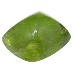 76.85ct Cushion Sugarloaf Cabochon Yellow-Green Peridot