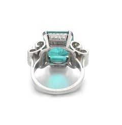 Colombian Emerald & Diamond Scroll Ring, GRS & AGL Certified