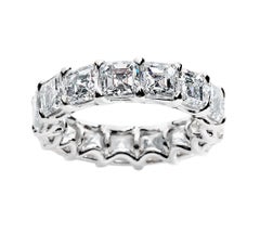 7.69 Carat Asscher Cut Eternity Band Ring