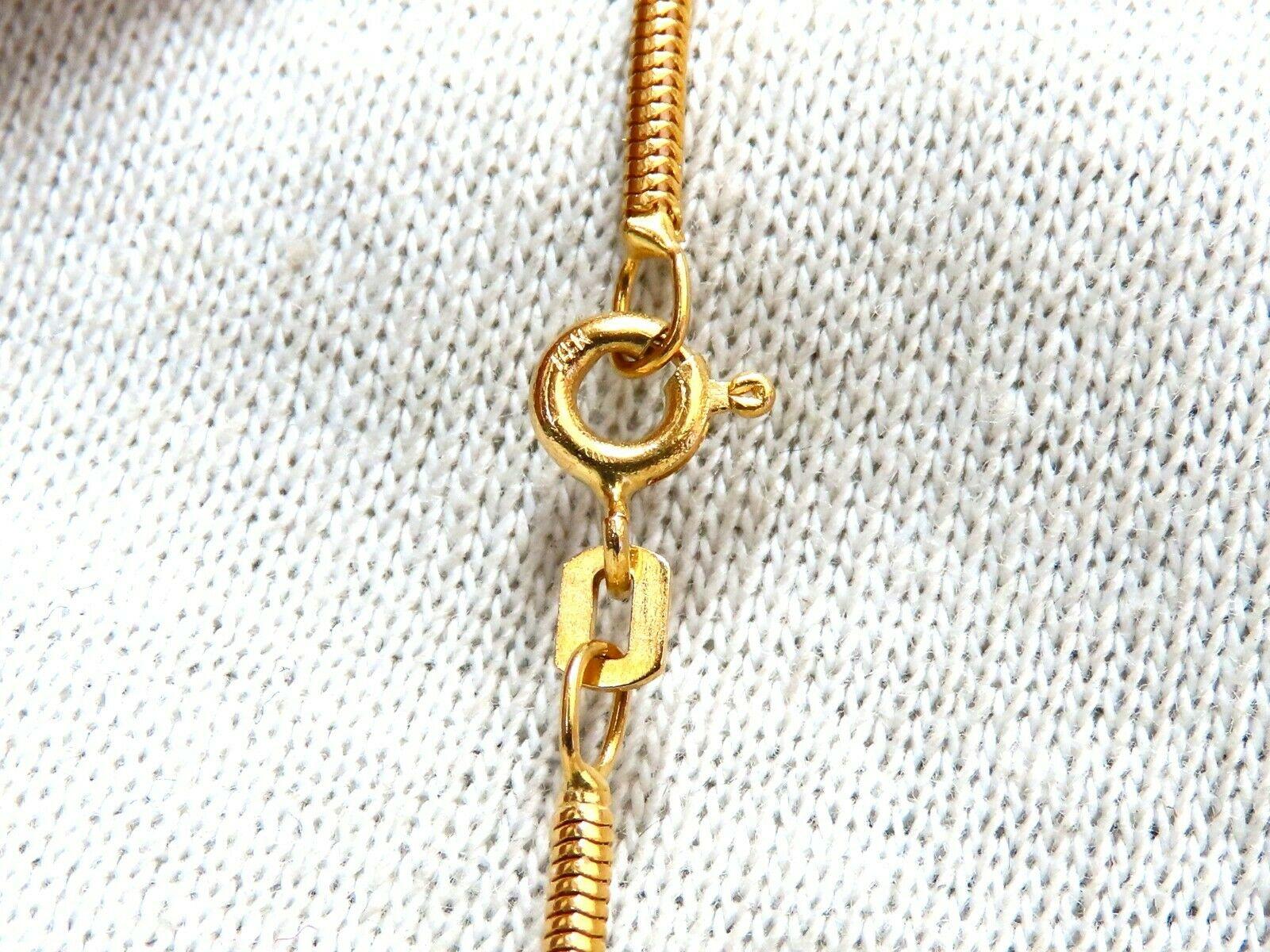 Round Cut .76 Carat Natural Emeralds Diamonds Vine Snake Link Necklace 14 Karat
