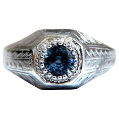 .76ct Natural Periwinkle Blue Sapphire Solitaire Ring 14kt Vintage*