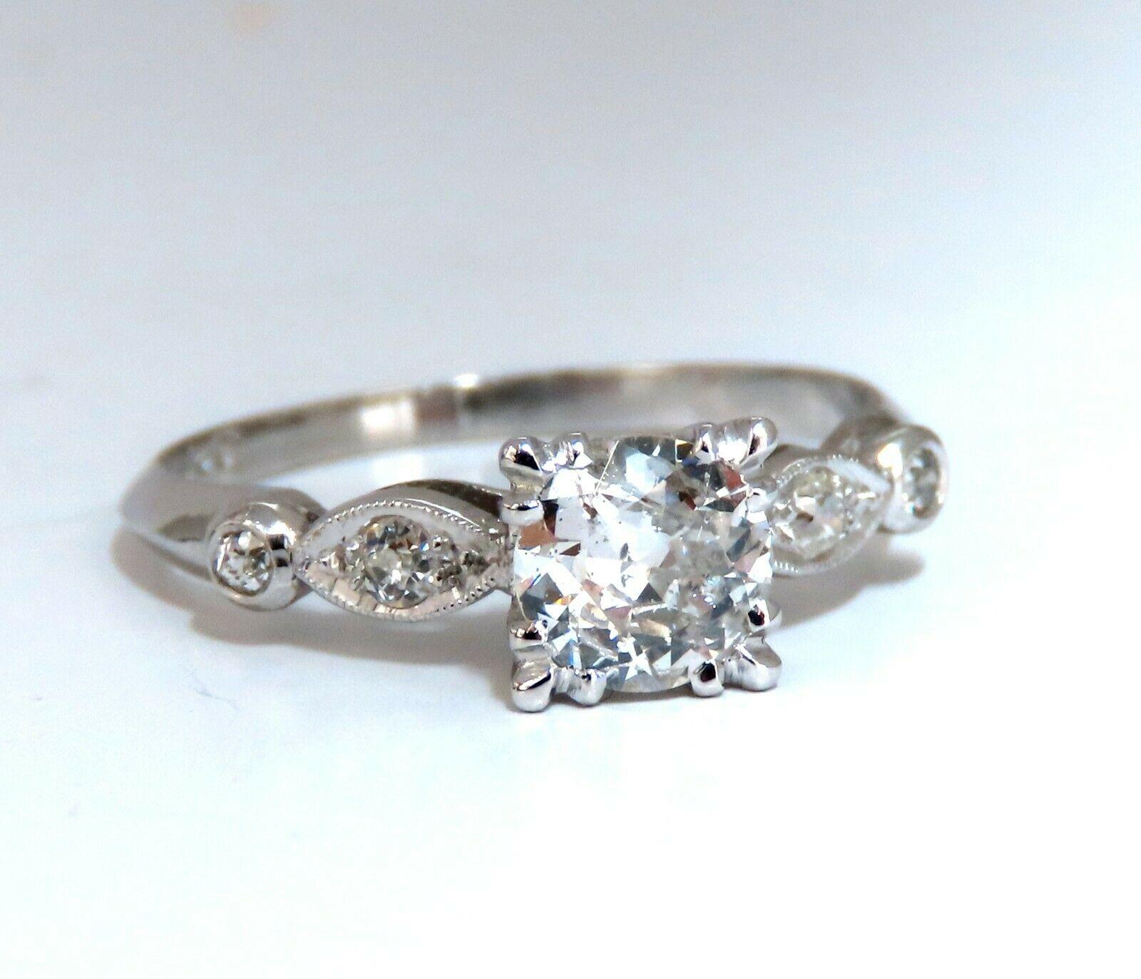 .76ct Natural Round Diamond Vintage Platinum Ring In New Condition For Sale In New York, NY