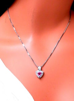 .76ct natural Trillion shaped sapphire diamonds pendant 14kt*