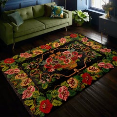 7.6x11.4 Ft Handgefertigter bessarabischer Kelim. Vintage Floral Teppich. 100% Wollteppich mit Blumenmuster