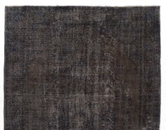 7.6x11.4 Ft Vintage Distressed Handmade Turkish Large Rug in Taupe & Black Color