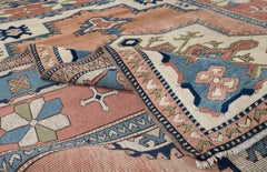 7.6x9 Ft Modern Hand Knotted Rug, Handmade Geometric Design Turkish Wool Carpet