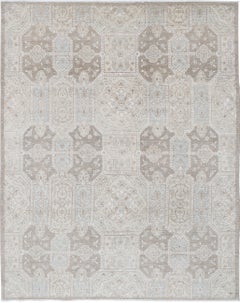 7.6x9.4 ft Traditional Hand Knotted Turkish Large Rug. 100% Wool Beige Carpet