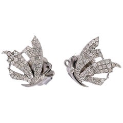 .77 Carat Diamond Butterfly Stud Earrings