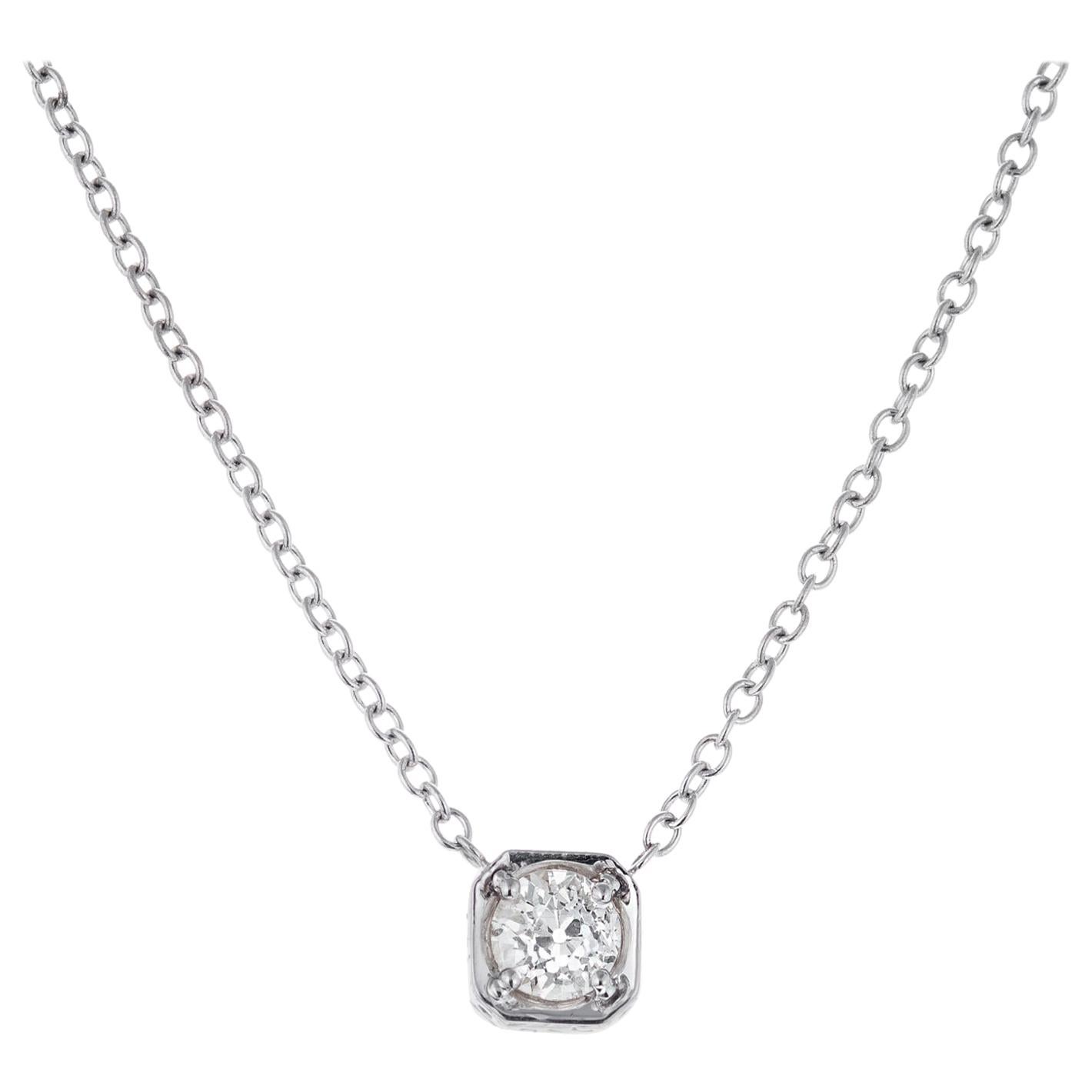 .77 Carat Diamond White Gold Pendant Necklace For Sale
