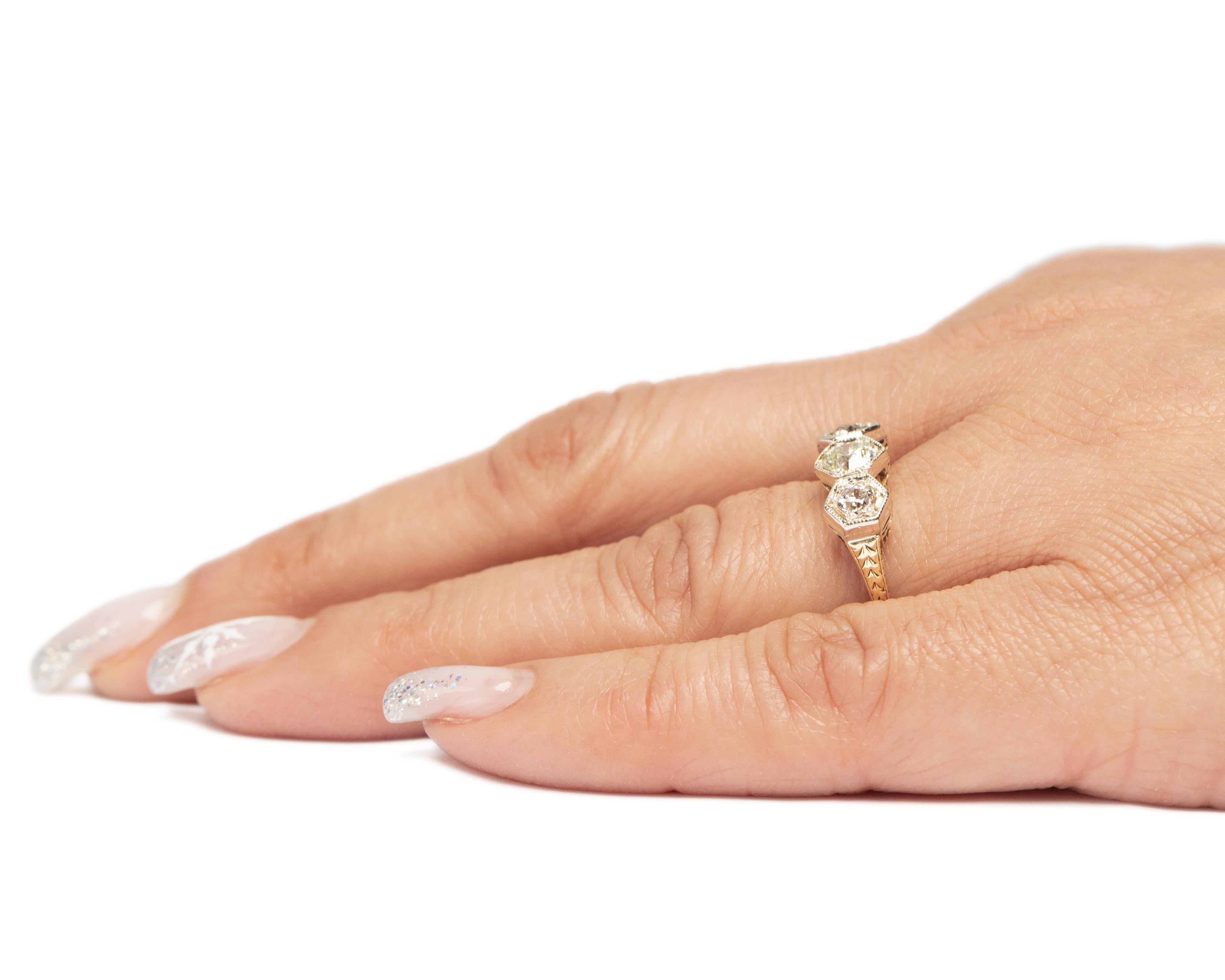 Edwardian .77 Carat Diamond Yellow Gold Engagement Ring  For Sale