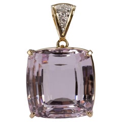 Kunzite Pendant 77 Carats 1980s Never Worn