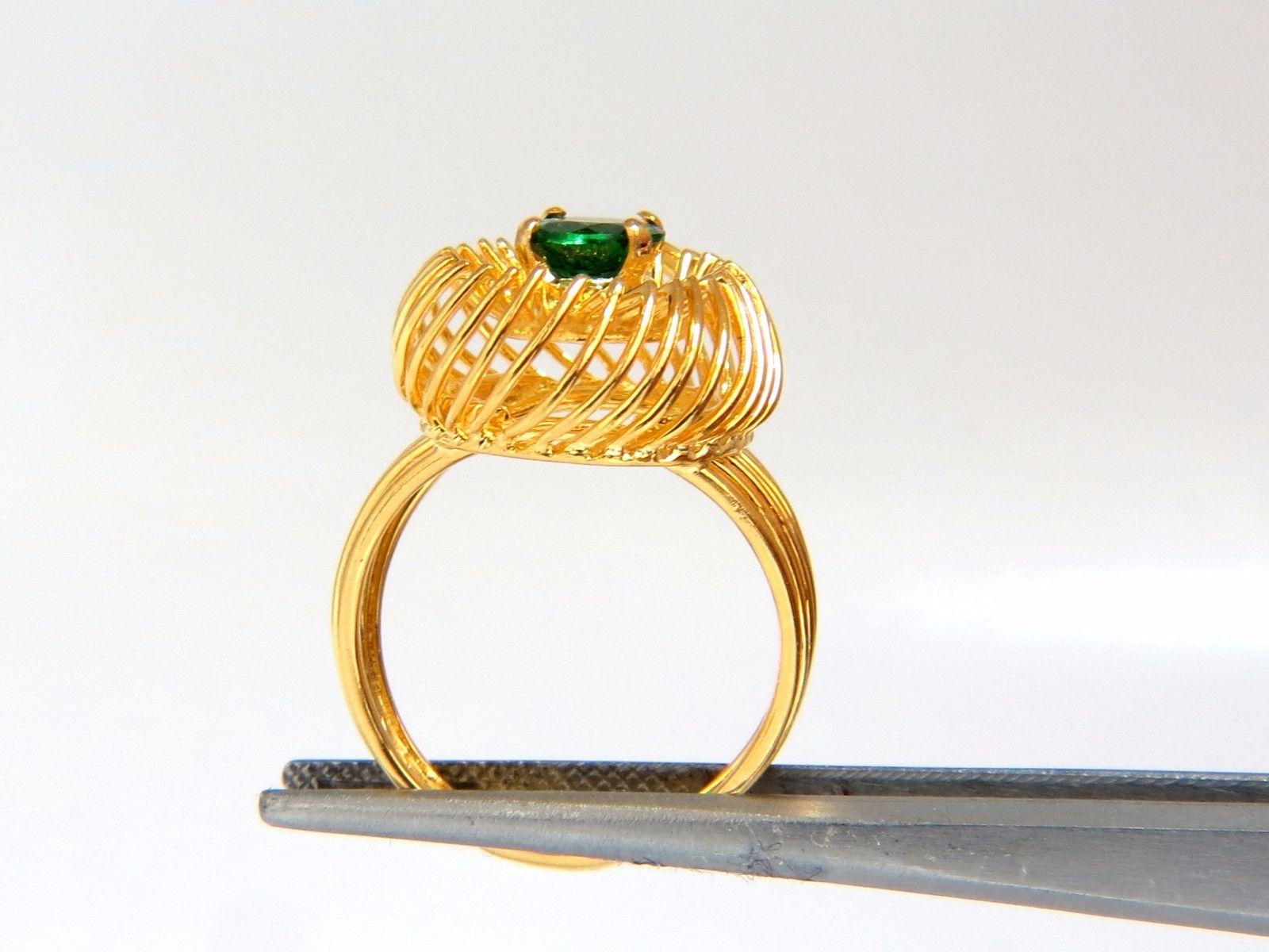 .77 Carat Natural Tsavorite Green Garnet Ring 18 Karat 3