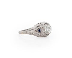 .77 Carat Total Weight Art Deco Diamond Platinum Engagement Ring