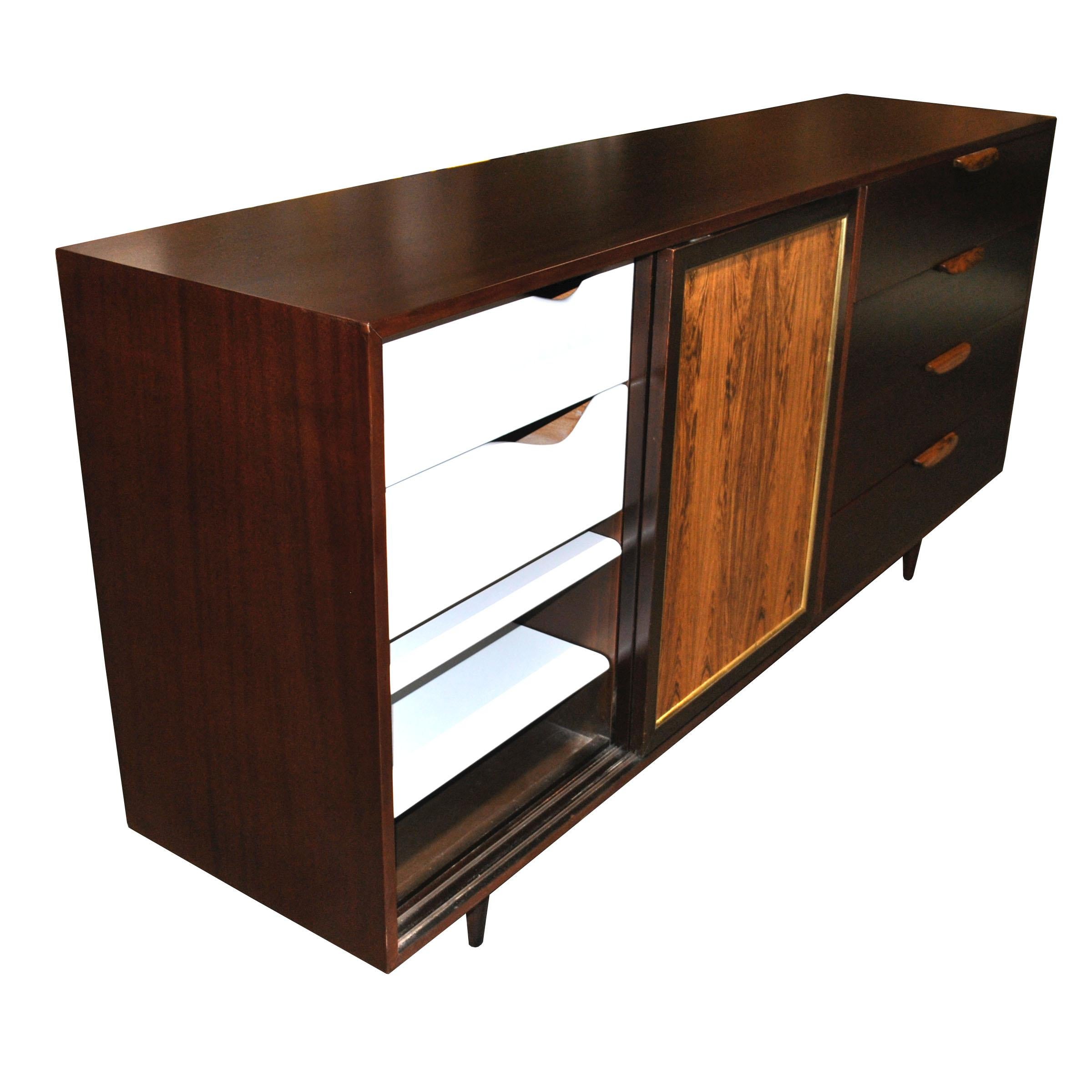 20th Century Vintage Rosewood Mahogany Harvey Probber Credenza For Sale