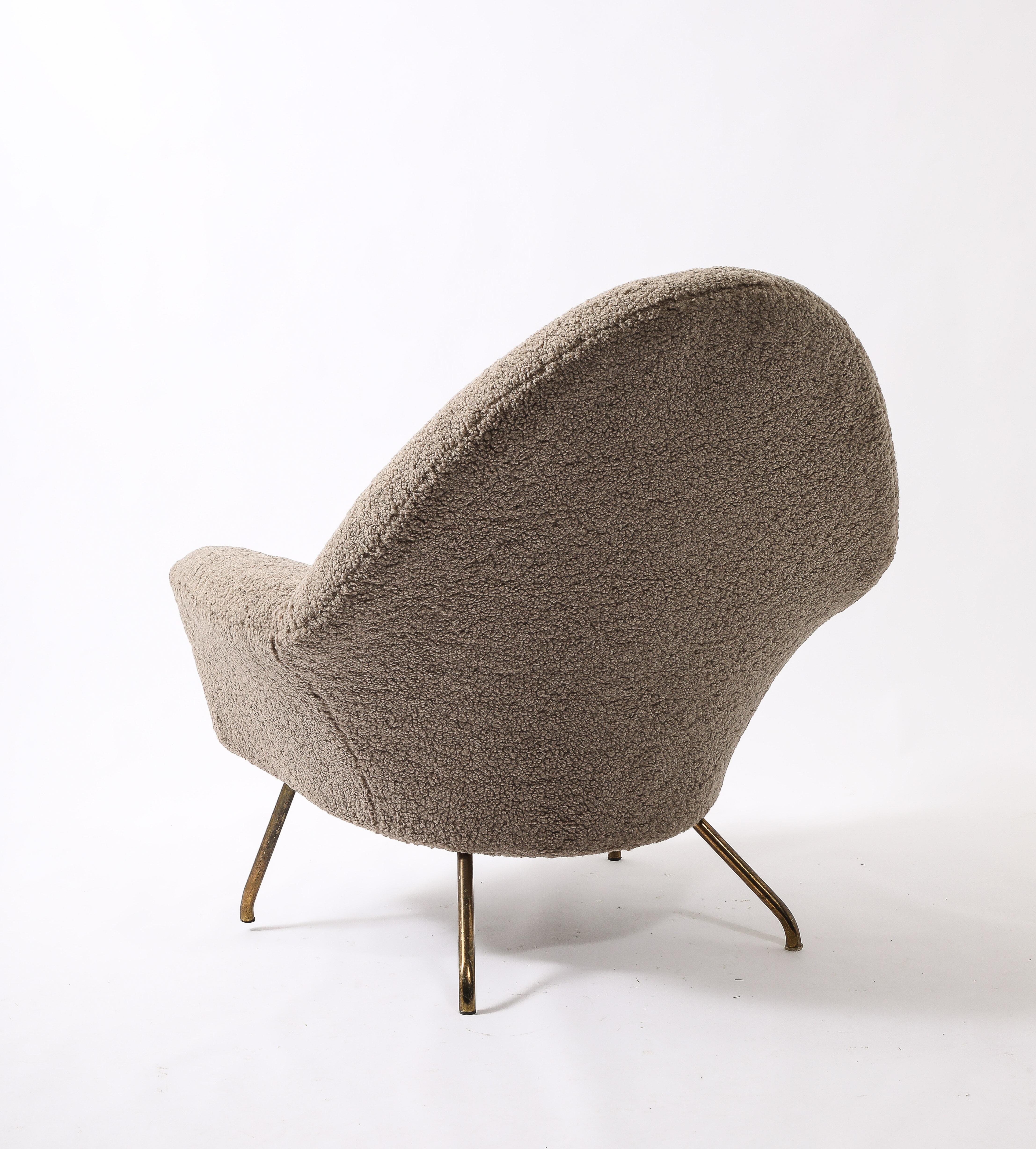 Brass 770 Armchairs by J.A Motte for Steiner, France 1950's For Sale