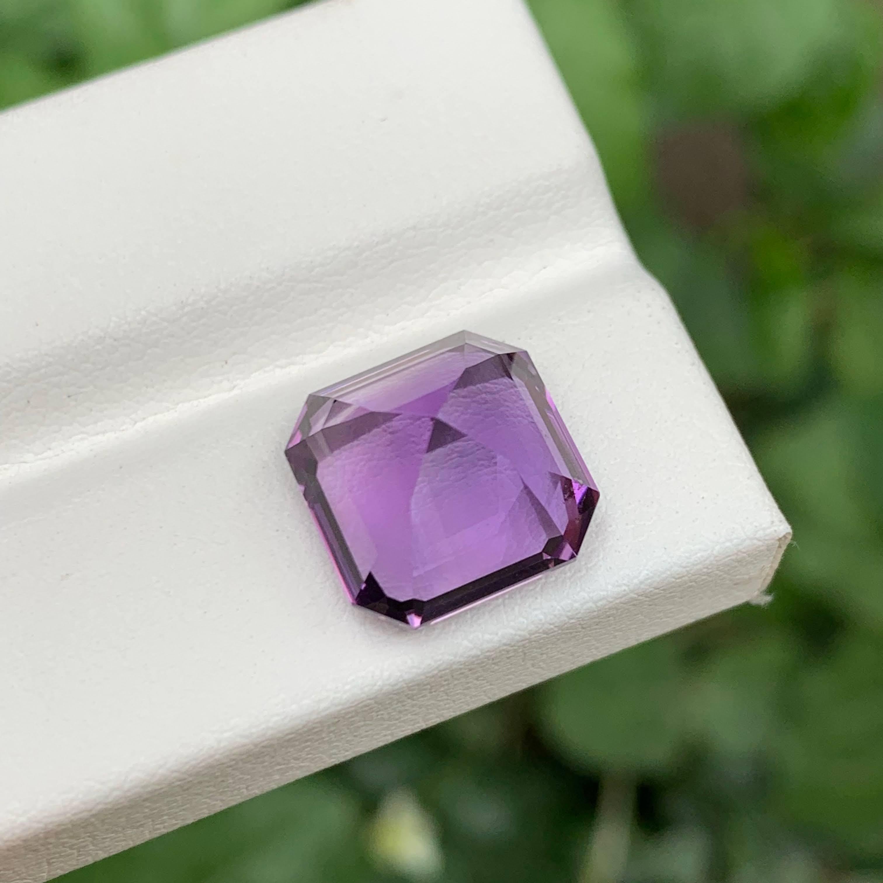 7,70 Karat Natürlicher Loser Lila Amethyst Stein Asscher Schliff Brasilianischer Edelstein (Asscher-Schliff) im Angebot