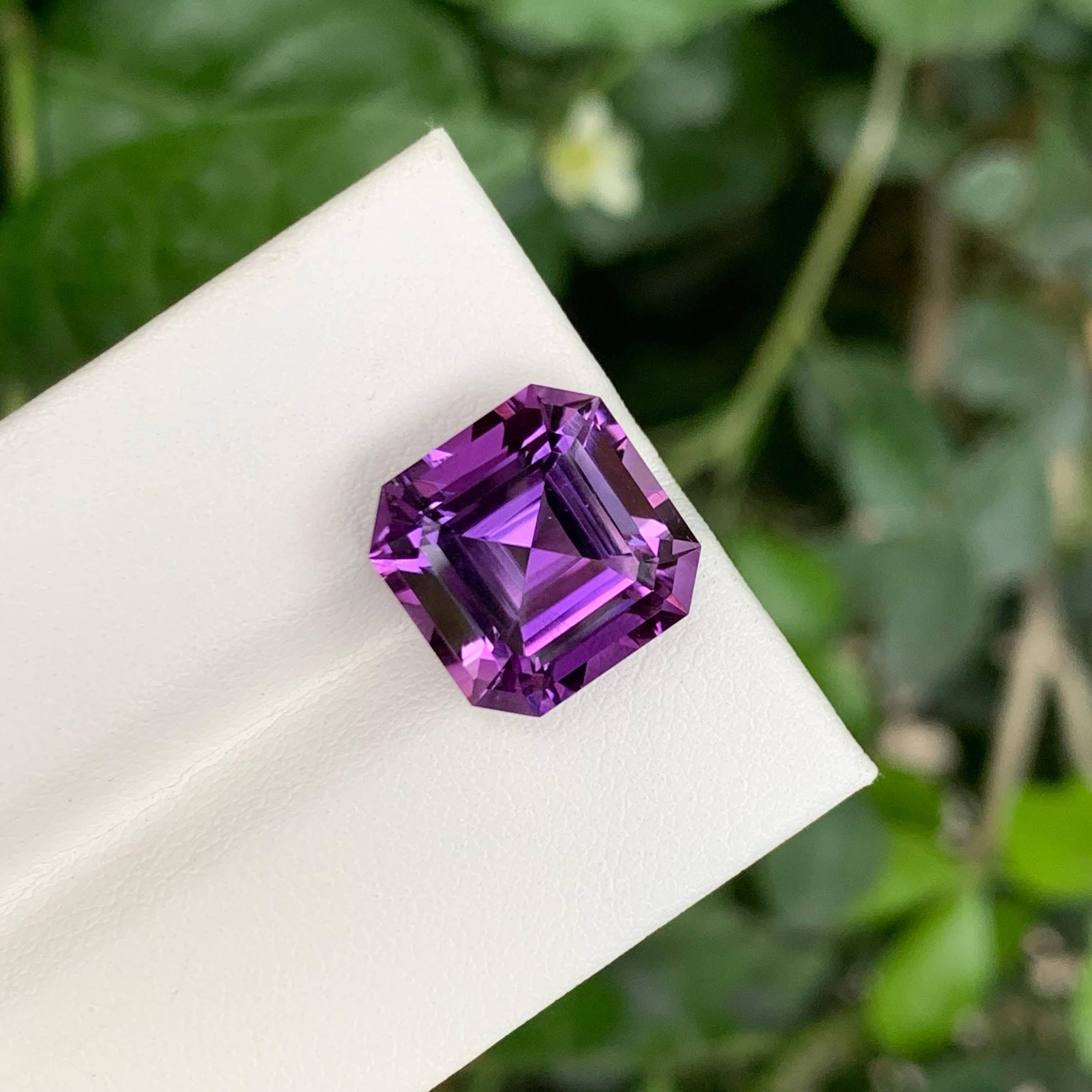 7,70 Karat Natürlicher Loser Lila Amethyst Stein Asscher Schliff Brasilianischer Edelstein für Damen oder Herren im Angebot