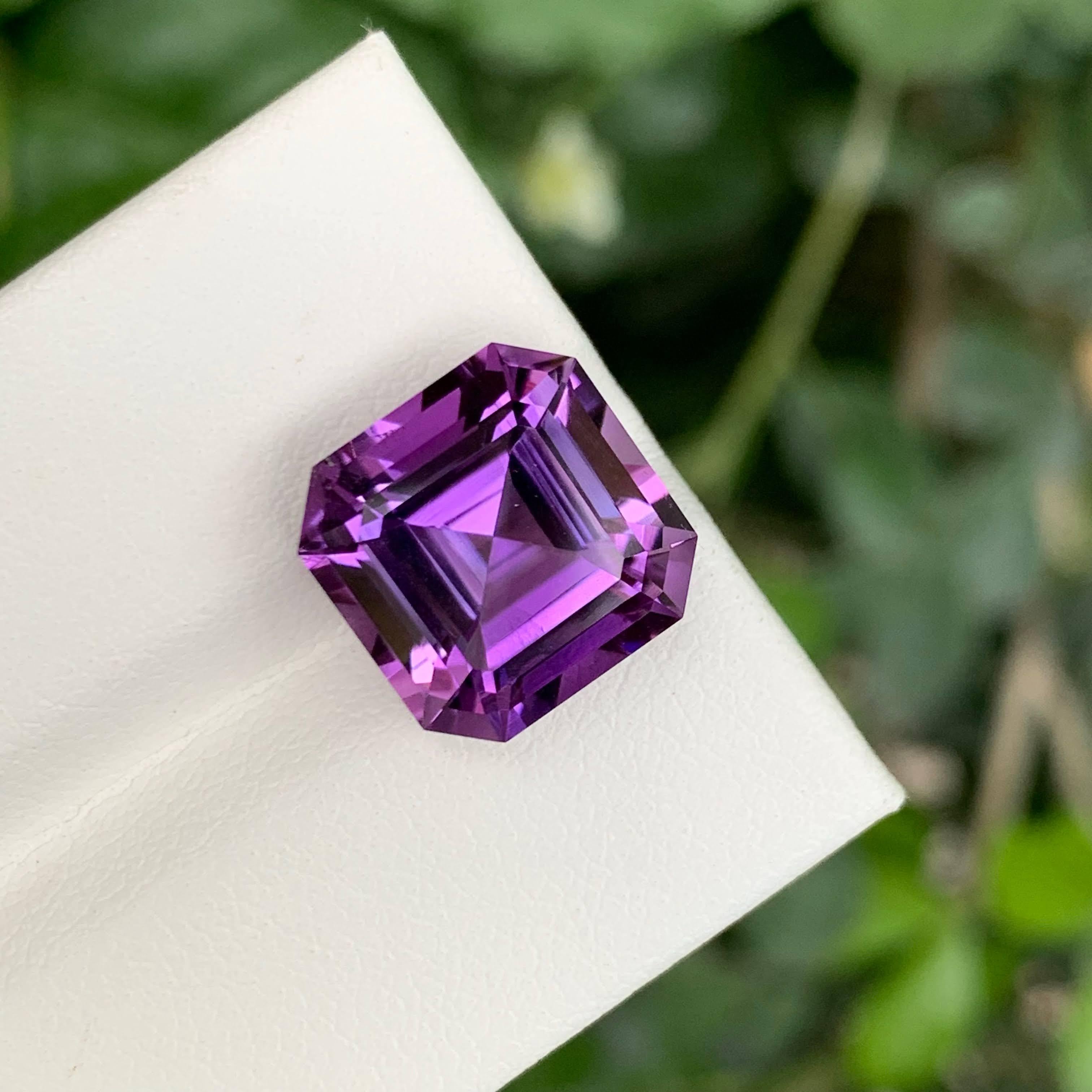 7,70 Karat Natürlicher Loser Lila Amethyst Stein Asscher Schliff Brasilianischer Edelstein im Angebot 1