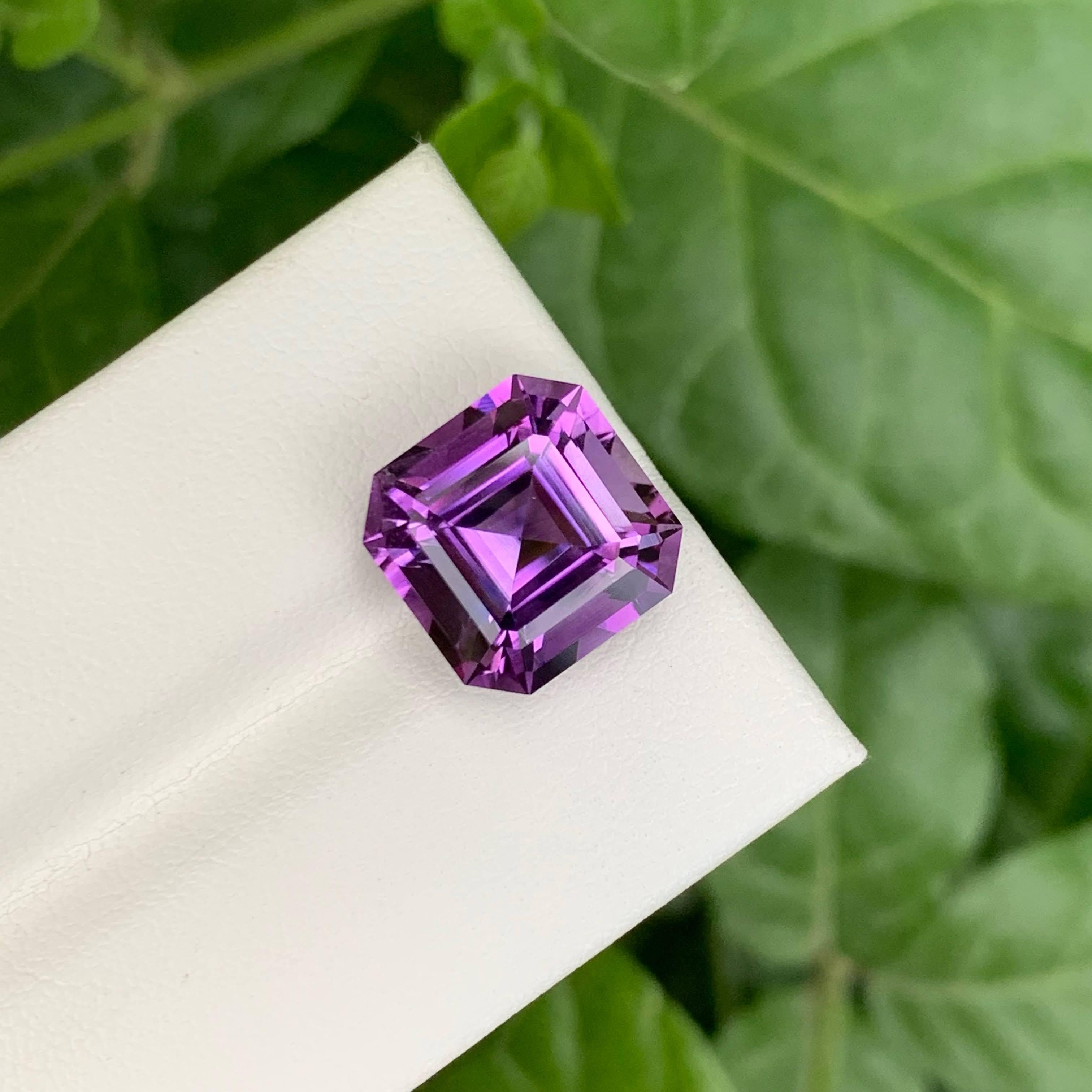 7,70 Karat Natürlicher Loser Lila Amethyst Stein Asscher Schliff Brasilianischer Edelstein im Angebot 3