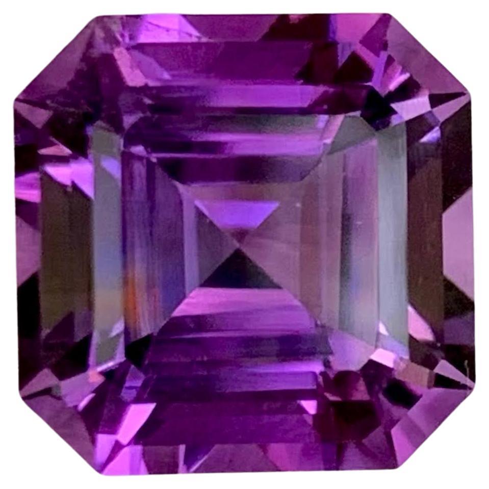 7.70 Carat Natural Loose Purple Amethyst Stone Asscher Cut Brazilian Gemstone (pierre précieuse brésilienne)