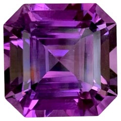 7.70 Carat Natural Loose Purple Amethyst Stone Asscher Cut Brazilian Gemstone (pierre précieuse brésilienne)