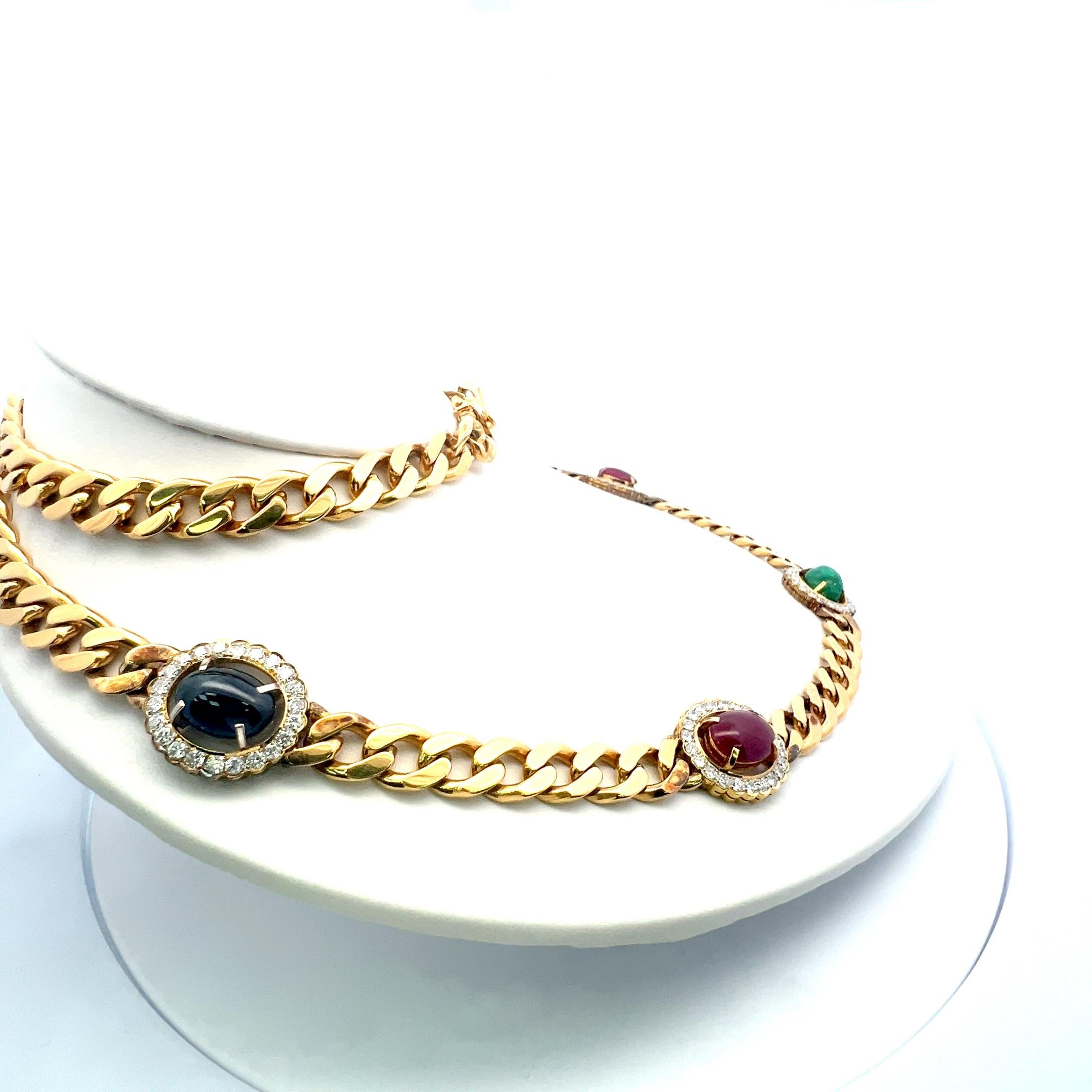 Chaîne collier en or jaune 18 carats avec diamants ronds brillants G SI1 de 7,70 carats Bon état - En vente à New York, NY