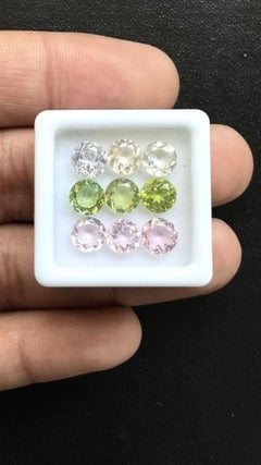 7.70 Carats Tourmaline Match Pair, Tourmaline 6 Mm Color Round Pair Cut Stones