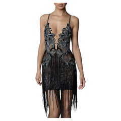 $7700 Berta fringe dress 70s Great Gatsby vibe! Evening gown! Handcrafted