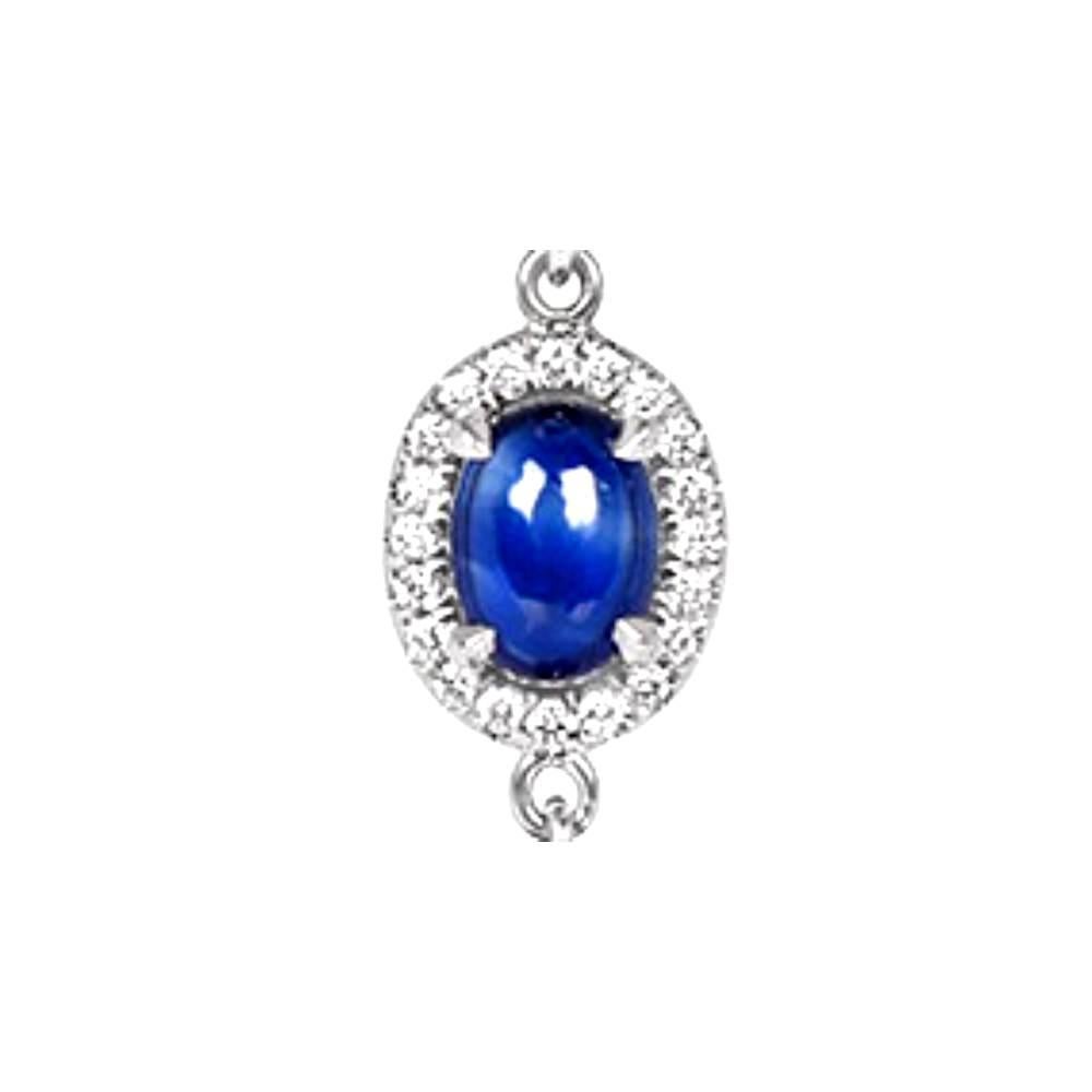 7.70 Carat Cabochon Cut Sapphires Earrings, Diamond Halo, 18k White Gold In Excellent Condition For Sale In New York, NY