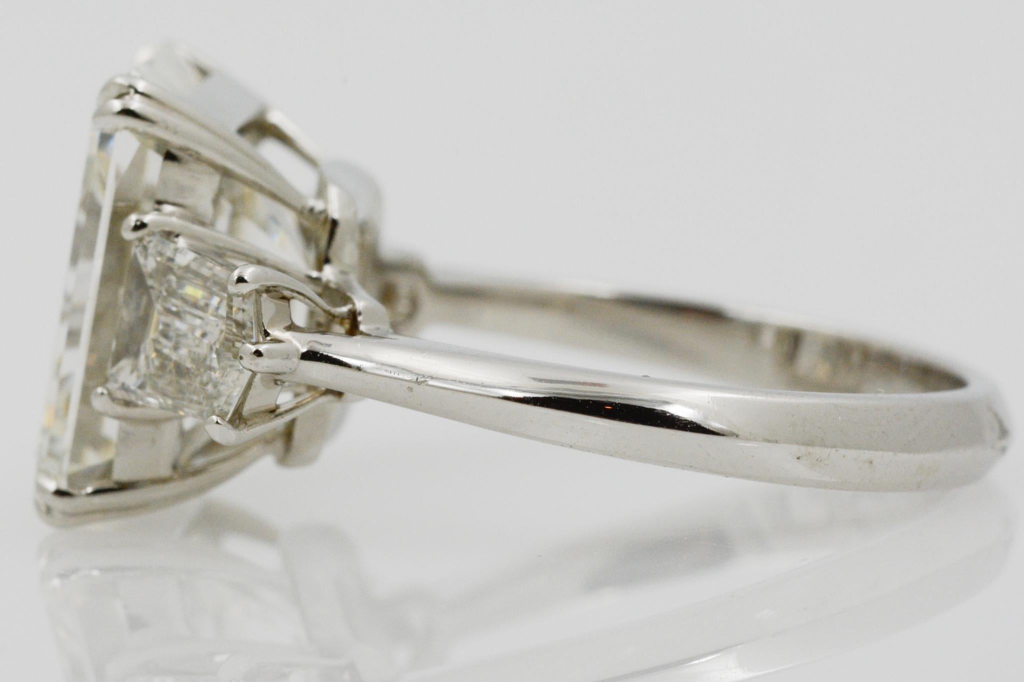 7.71 Carat GIA Emerald Cut Diamond Platinum Ring 5