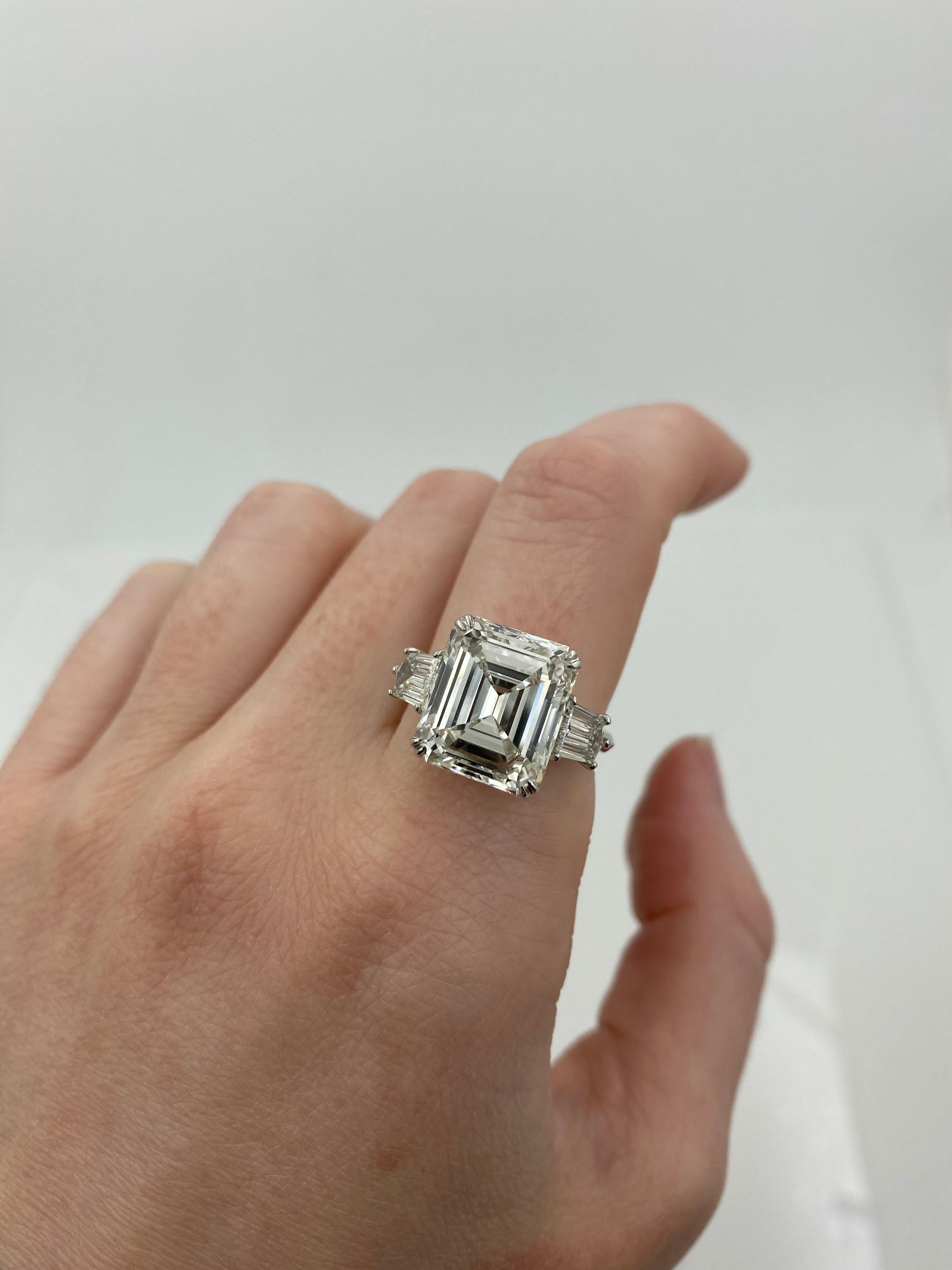 7.71 Carat GIA Emerald Cut Diamond Platinum Ring 6