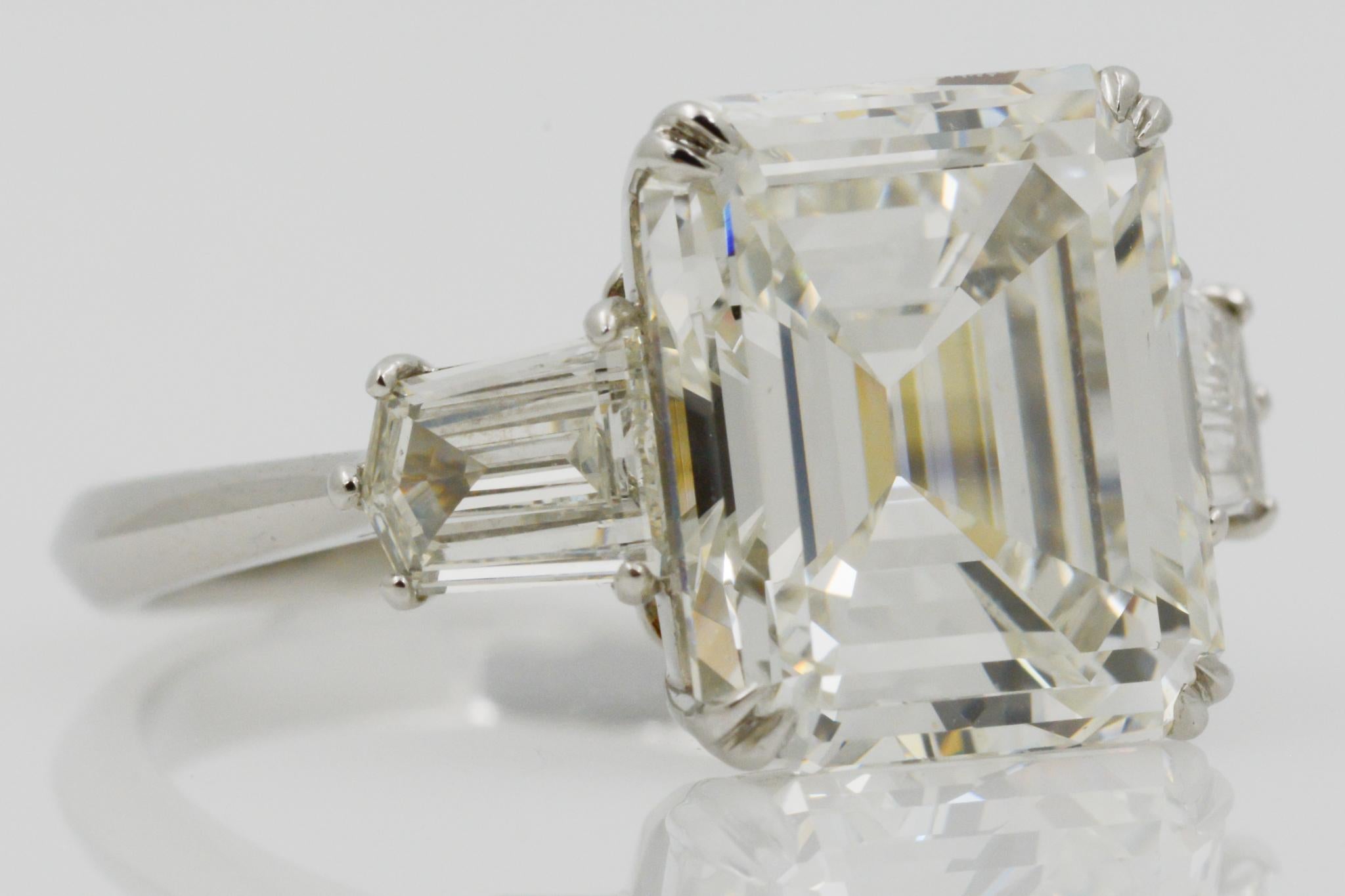 7.71 Carat GIA Emerald Cut Diamond Platinum Ring 1