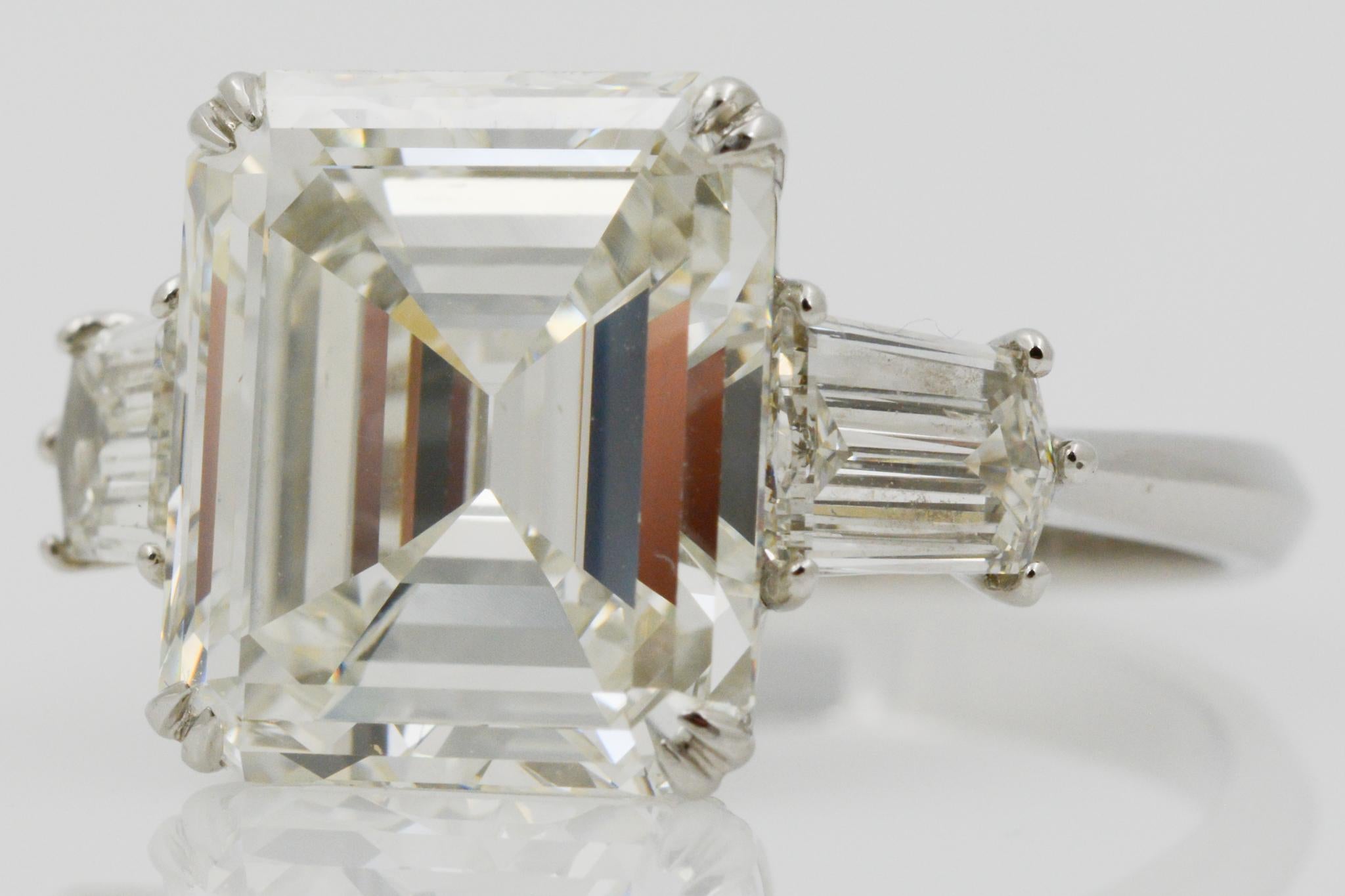 7.71 Carat GIA Emerald Cut Diamond Platinum Ring 2