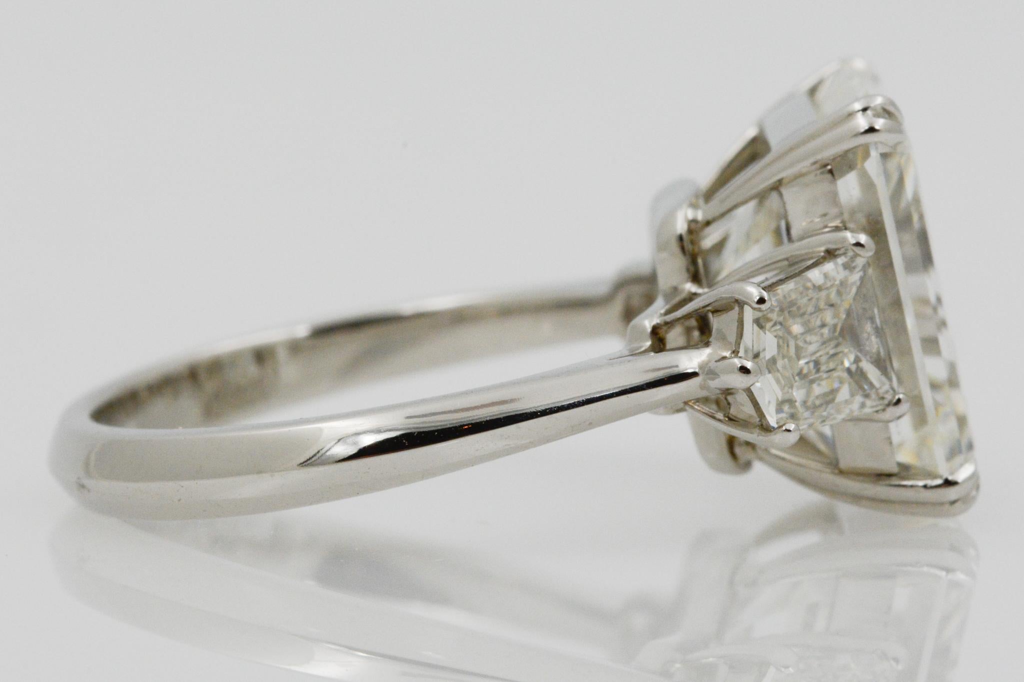 7.71 Carat GIA Emerald Cut Diamond Platinum Ring 3
