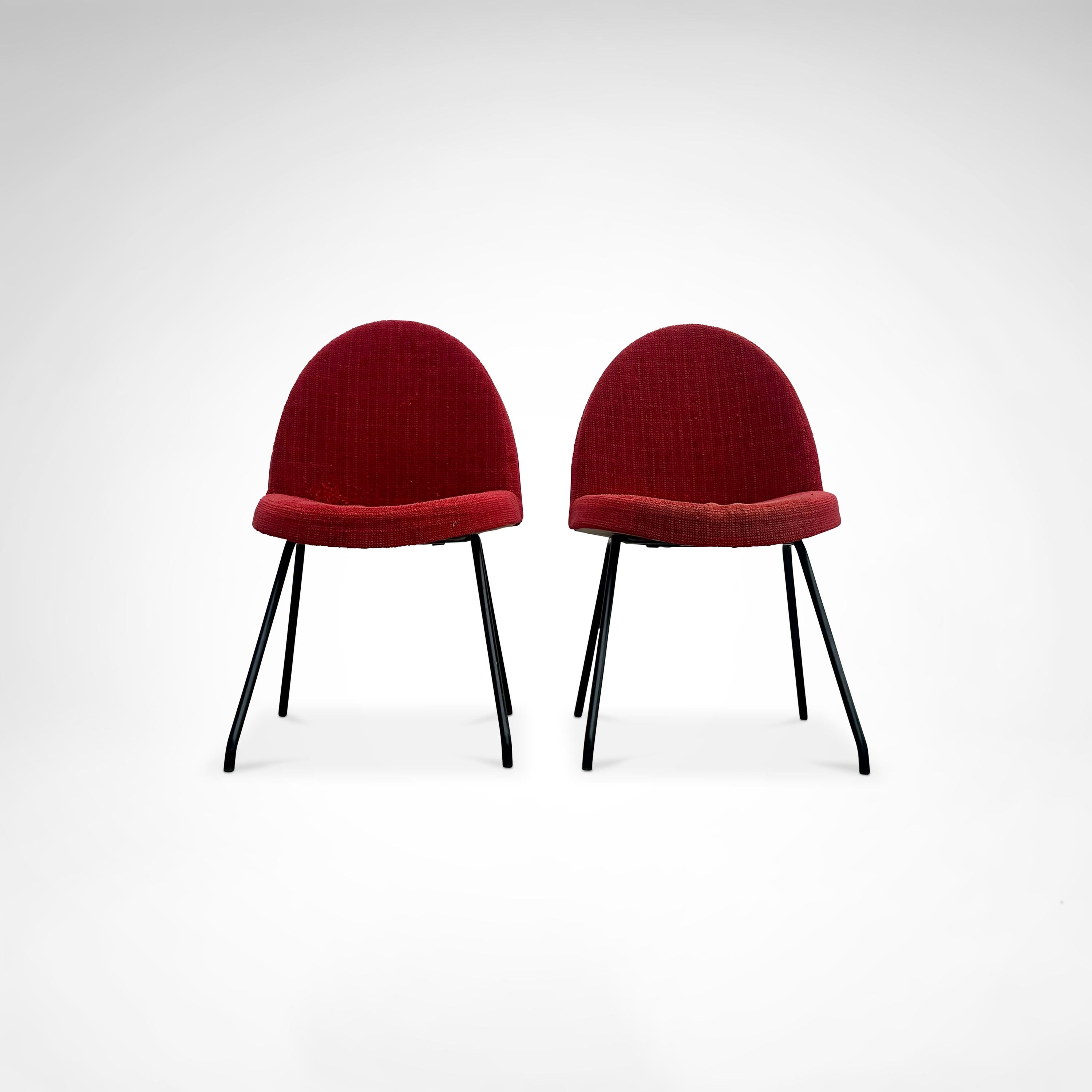 Mid-Century Modern 771 Language dining chairs by Joseph André Motte for Steiner France 1950s, set 2 For Sale