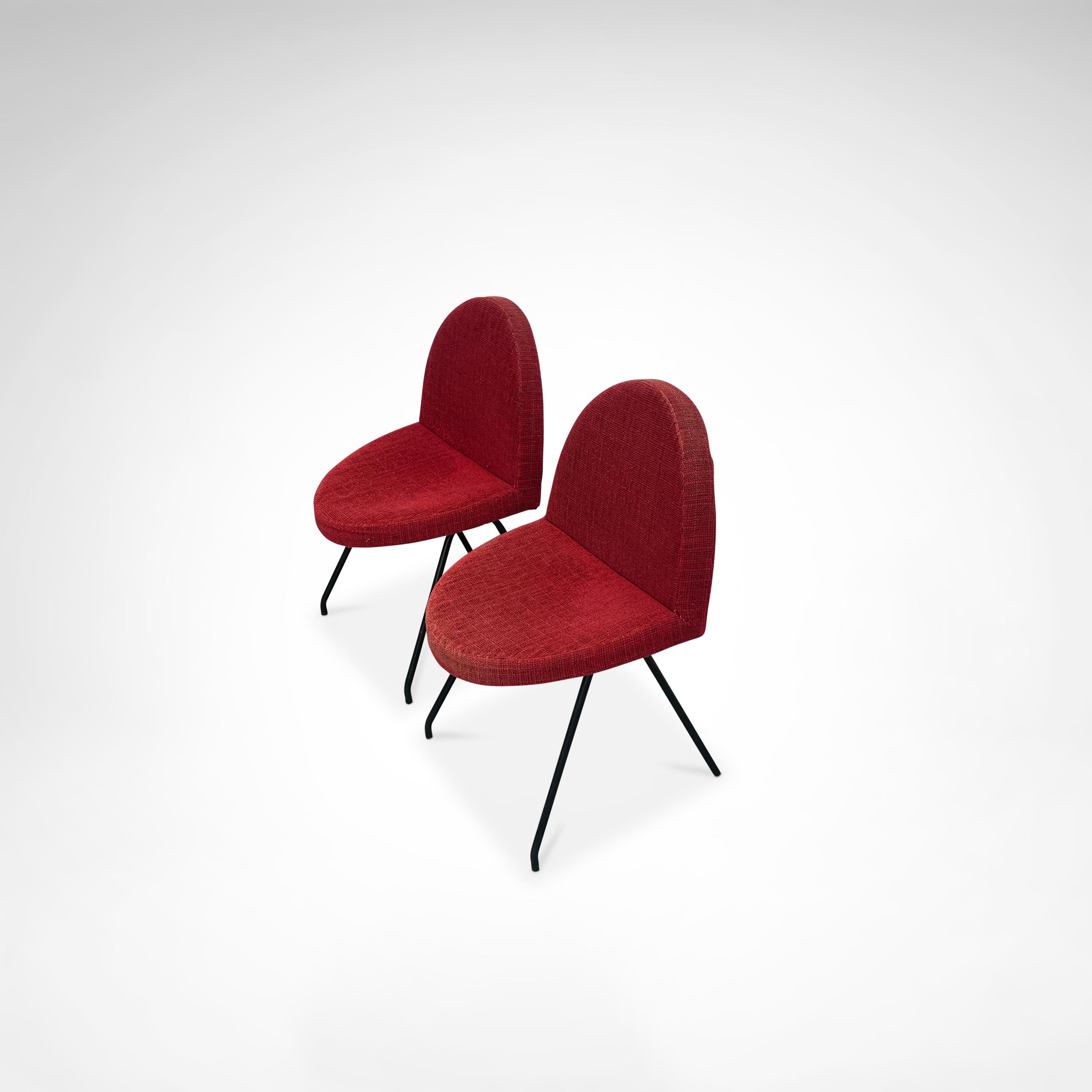 French 771 Language dining chairs by Joseph André Motte for Steiner France 1950s, set 2 For Sale