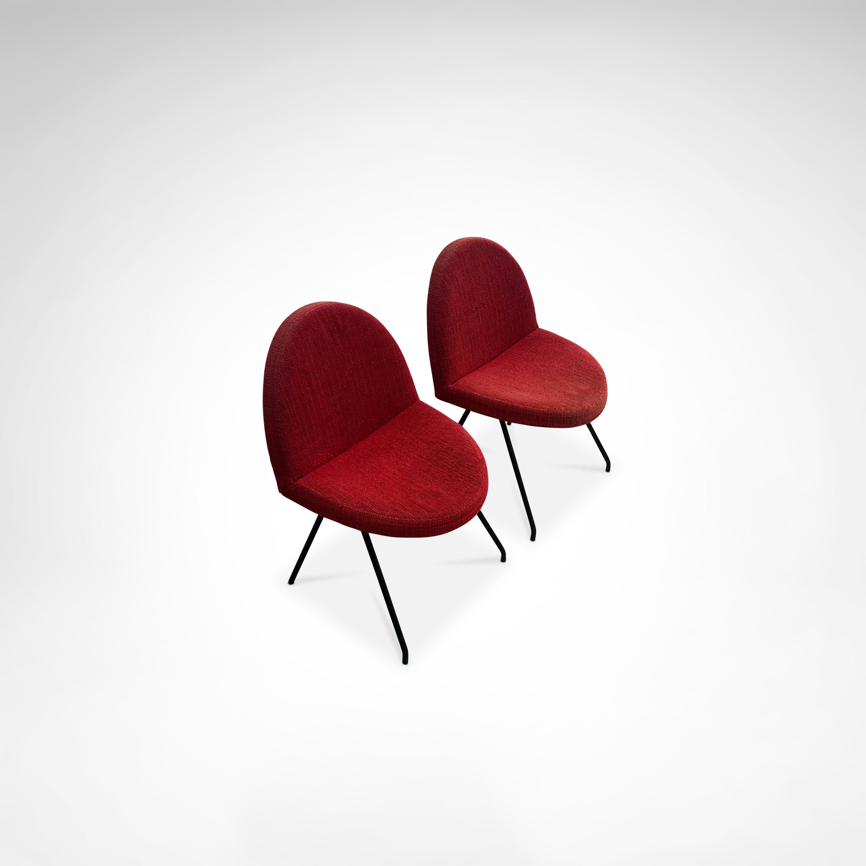 771 Language dining chairs by Joseph André Motte for Steiner France 1950s, set 2 In Fair Condition For Sale In Sas van Gent, NL