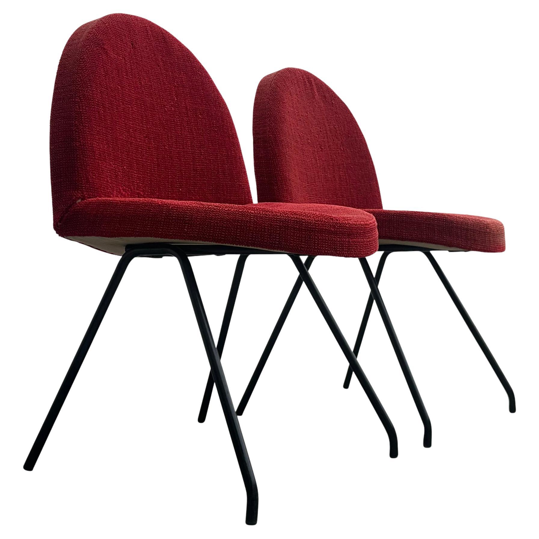 771 Language dining chairs by Joseph André Motte for Steiner France 1950s, set 2 For Sale