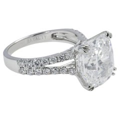 7.72 Carat Cushion Diamond Ring Brilliant White 18K Gold Heirloom-Worthy Glow