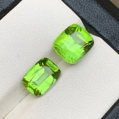 7.72 Carat Vivid Green Natural Peridot Cushion Cut Loose Gemstones for Jewelry
