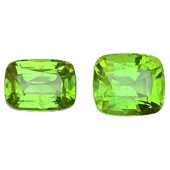 7.72 Carat Vivid Green Natural Peridot Cushion Cut Loose Gemstones for Jewelry