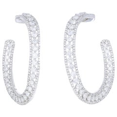 Boucles d'oreilles en or blanc 7,72 carats avec diamants